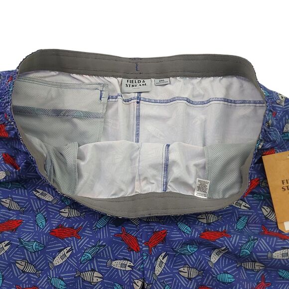 Field & Stream Board Shorts Mens 2XL Blue Fish Print Harbor II Fishing Outdoor - Picture 2 of 12